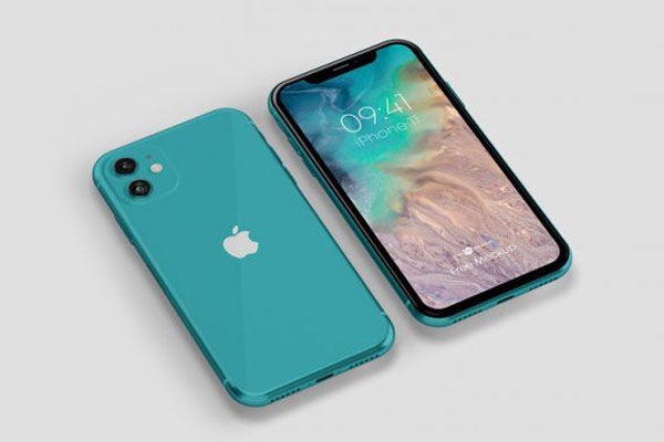 Front and Perspective View of Two iPhone 11s Mockups