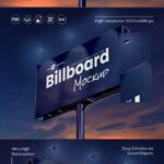 Front and Perspective Views of 3 Billboard Mockups