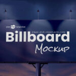 Front and Perspective Views of 3 Billboard Mockups