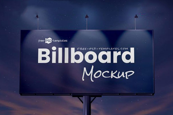 Front and Perspective Views of 3 Billboard Mockups