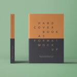 Front and Side A5 Hardcover Book Mockup