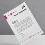 Front and Top View of 3 A4 Paper Stationery Mockup Set