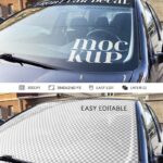 Front View Car Window Decal Mockup in Close up
