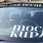 Front View Car Window Decal Mockup in Close up