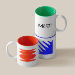 Front Scene of 2 Mugs Mockup