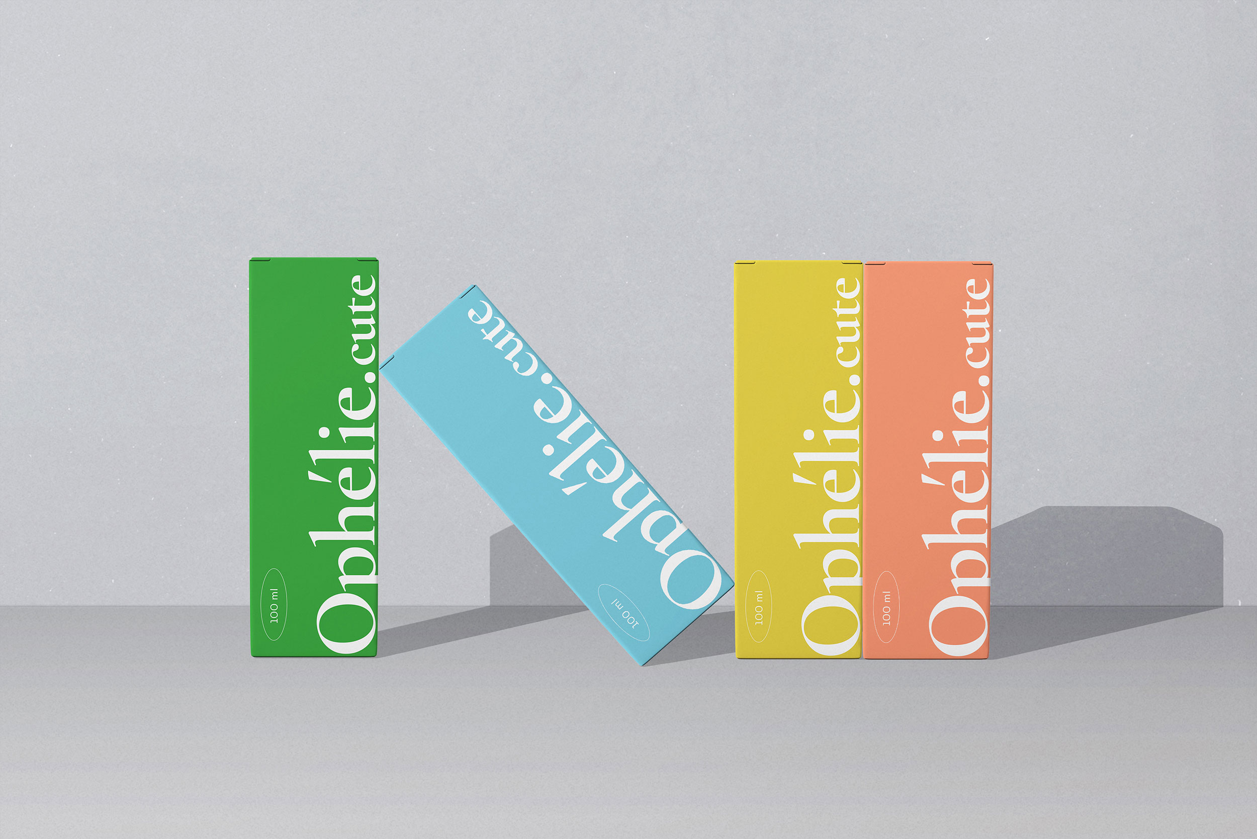 Free Front Scene of 4 Paper Boxes Mockup PSD Template