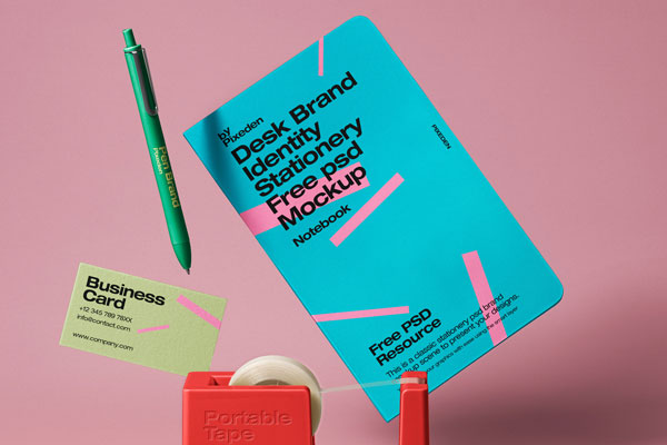 Front Scene of Branding Desk Stationery Mockup