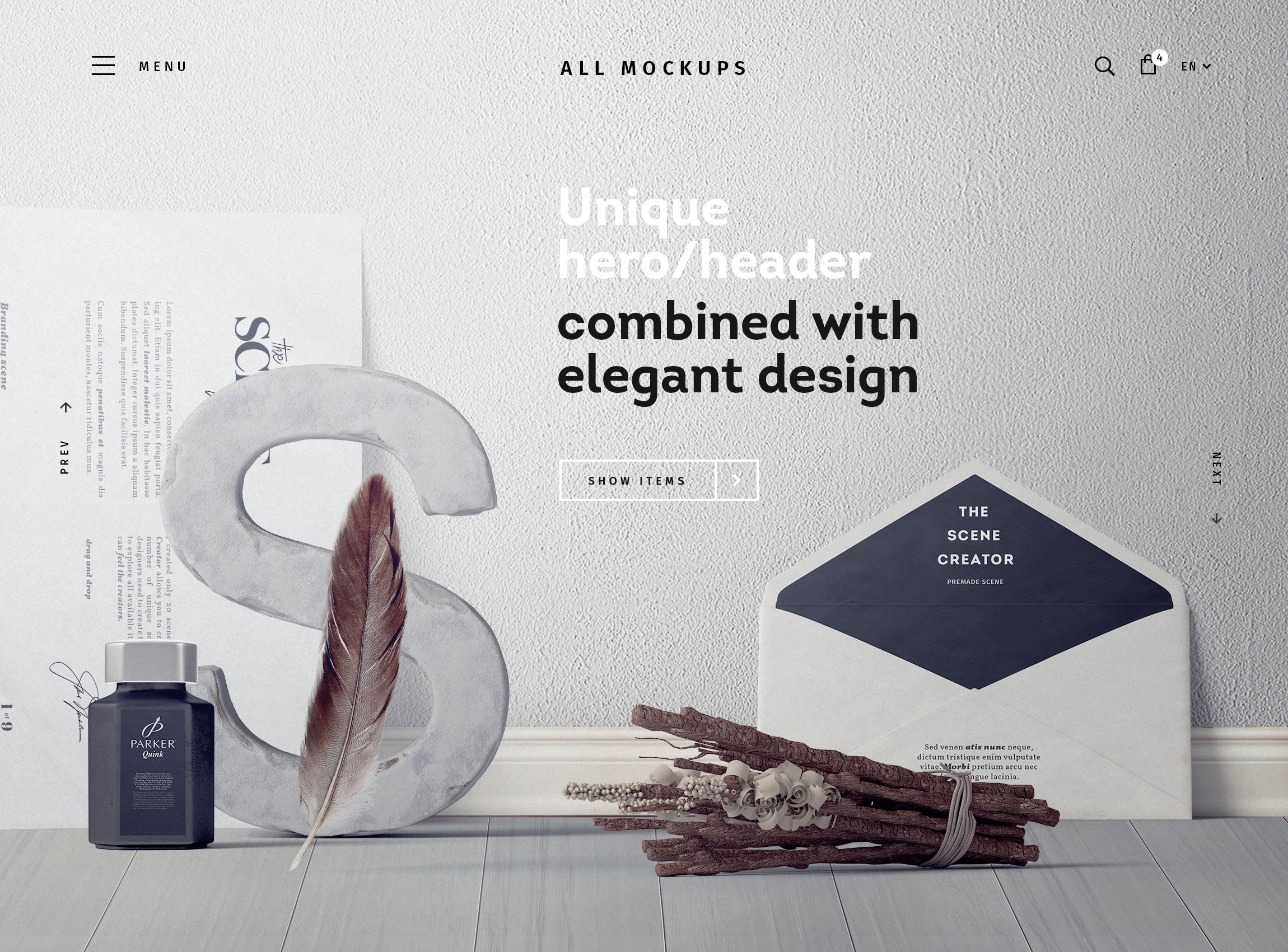 Free Front Scene of Envelope Mockup PSD Template