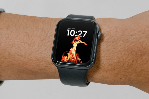 Front Shot of Apple Watch Mockup on Hand