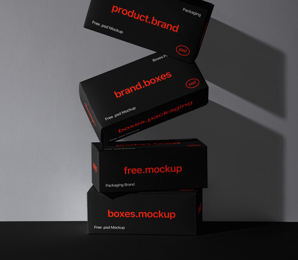 Front Shot of Brand Boxes Packaging Mockup