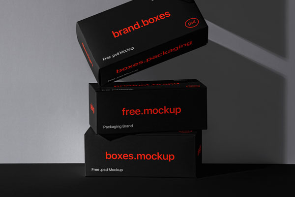 Front Shot of Brand Boxes Packaging Mockup