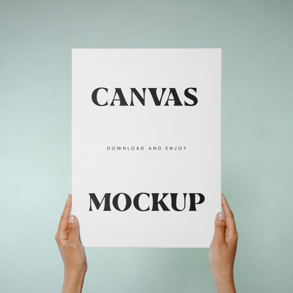 Front Shot of Canvas Mockup in Hands