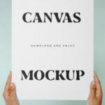 Front Shot of Canvas Mockup in Hands