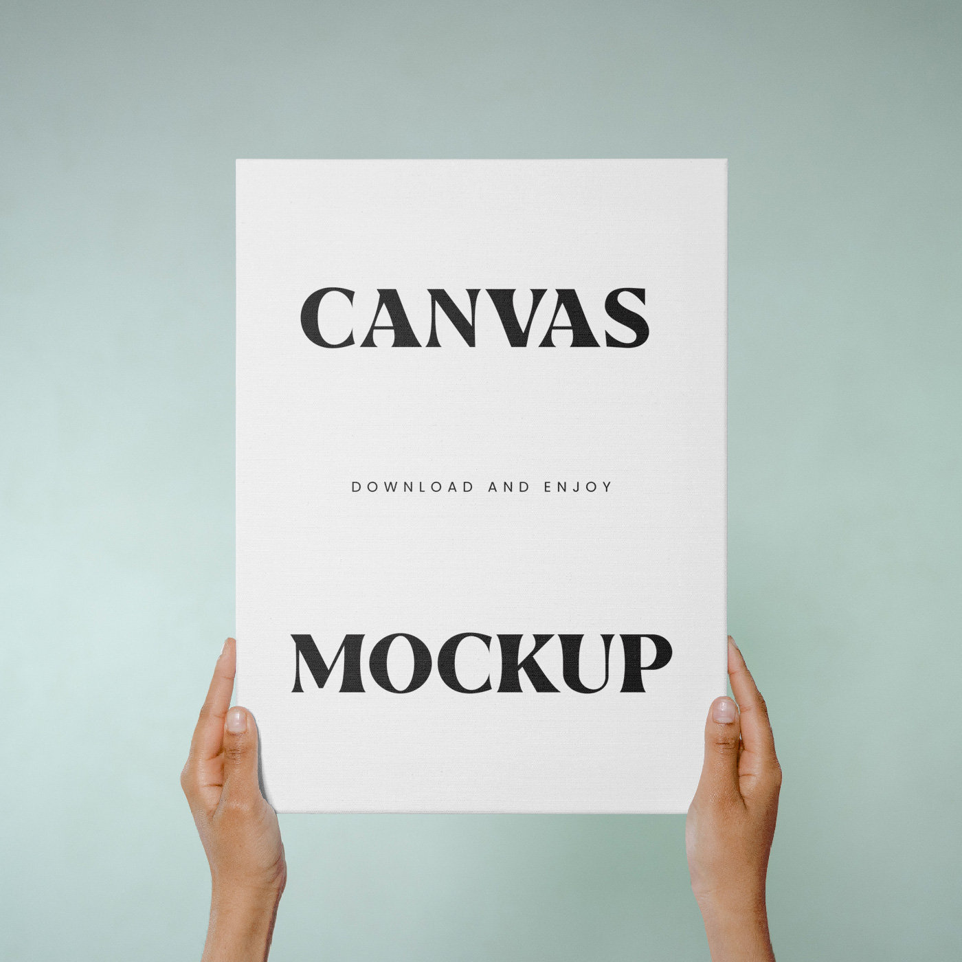 Front Shot of Canvas Mockup in Hands FREE PSD