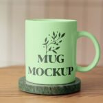 Front Shot of Ceramic Mug Mockup on Stand