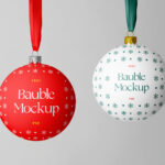 Front Shot of Christmas Bauble Mockup