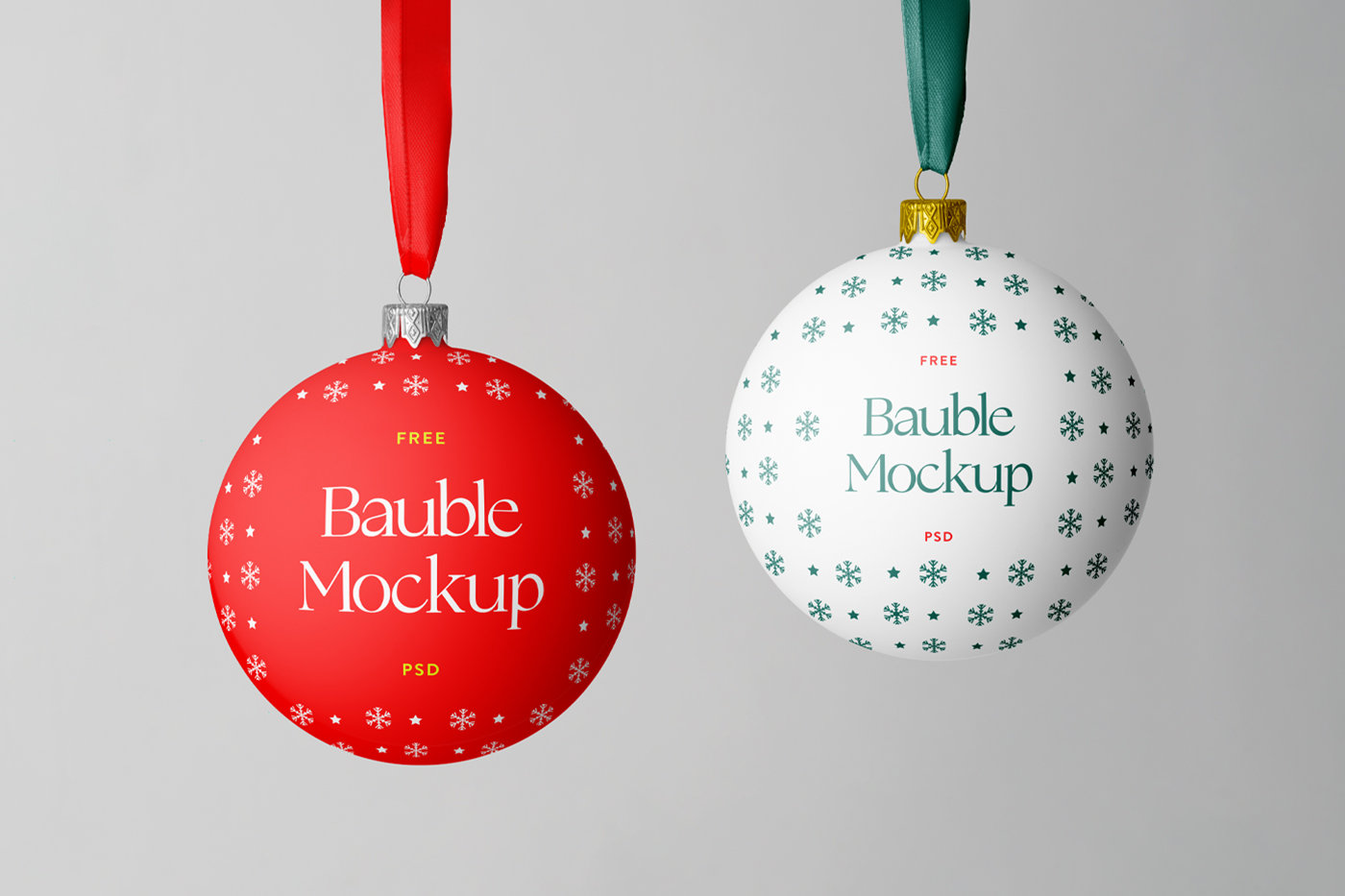 Front Shot of Christmas Bauble Mockup FREE PSD