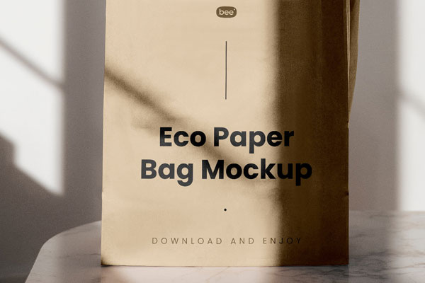 Front Shot of Eco Paper Bag Mockup