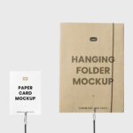 Front Shot of Hanging Folder Mockup with Card