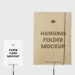Front Shot of Hanging Folder Mockup with Card