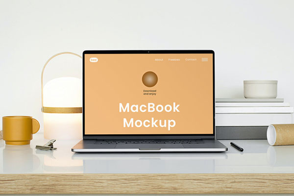 Front Shot of MacBook Mockup