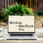 Front Shot of MacBook Pro Mockup on Wood Desk
