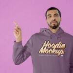 Front Shot of Man Wearing Cotton Hoodie Mockup