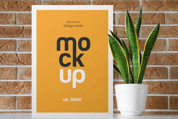 Front Shot of Room Interior Poster Mockup