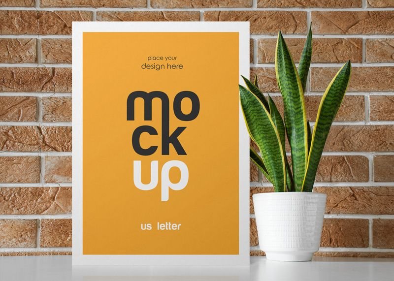Front Shot of Room Interior Poster Mockup