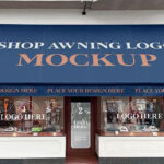 Front Shot of Shop Awning Logo Mockup