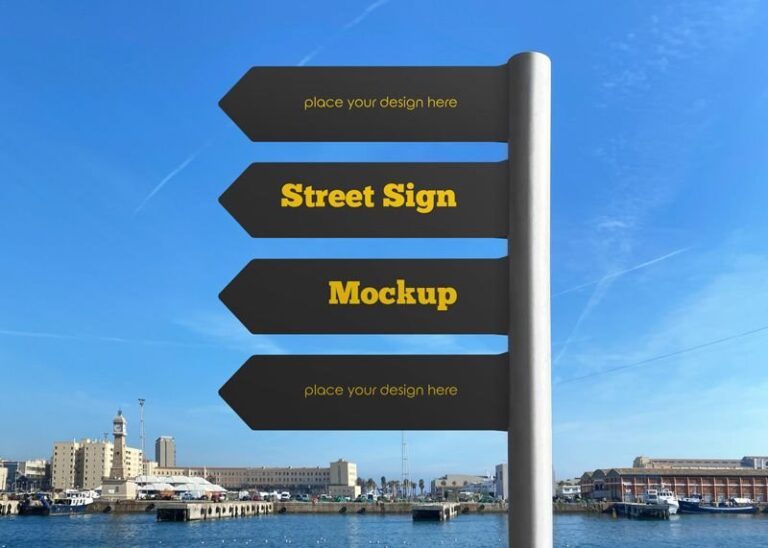 Front Shot of Street Sign Mockup