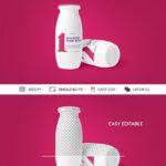 Front Shot of Yogurt Bottle Mockup