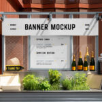Front Show of Restaurant Food Truck Mockup