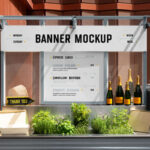 Front Show of Restaurant Food Truck Mockup