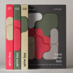 Front Show of Spine Cover Boxes Mockup