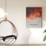 Front Show of Vertical Wall Canvas Frame Mockup