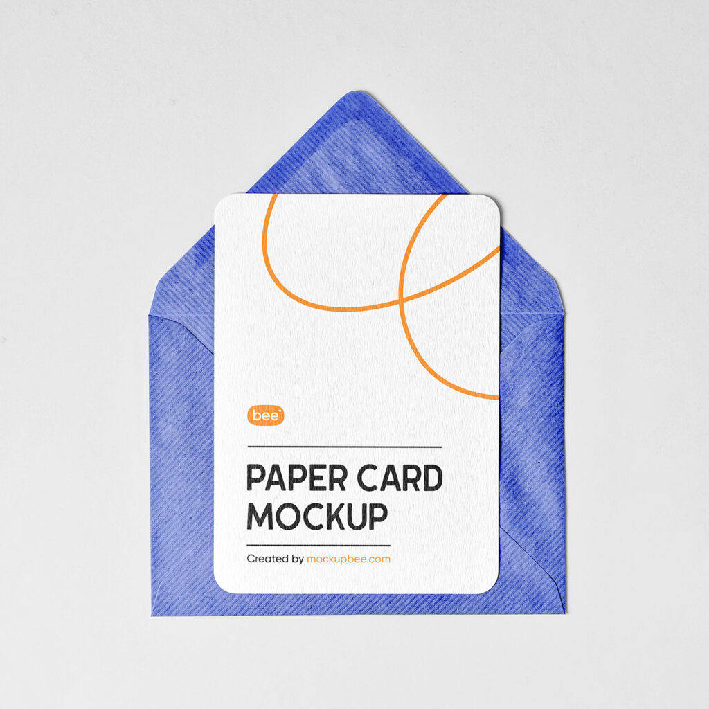 Front Showcase of Card Mockup with Rounded Corners