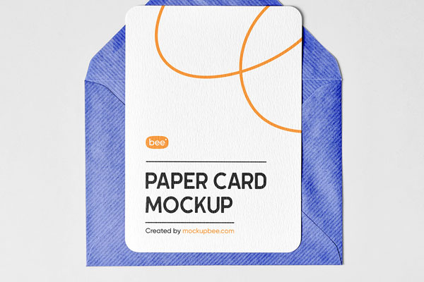 Front Showcase of Card Mockup with Rounded Corners