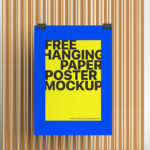 Front Showcase of Hanging Paper Poster Mockup