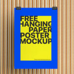 Front Showcase of Hanging Paper Poster Mockup