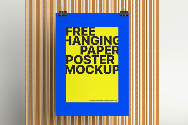 Front Showcase of Hanging Paper Poster Mockup