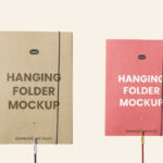 Front Sight of 2 Hanging Folders Mockup