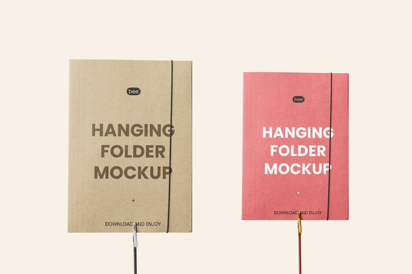 Front Sight of 2 Hanging Folders Mockup FREE PSD