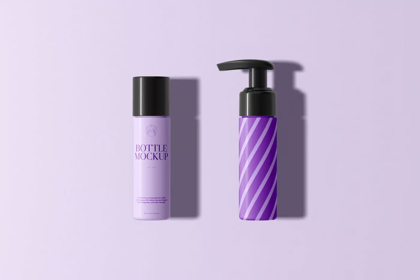 Free Front Sight of 2 Plastic Bottles Mockup PSD Template
