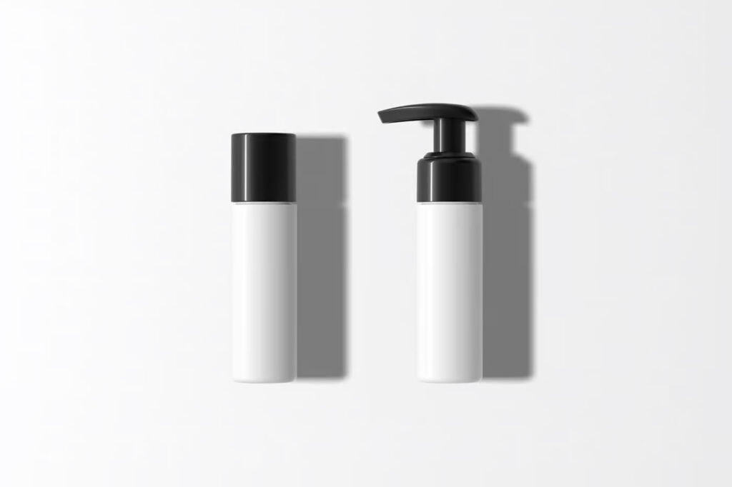 Front Sight of 2 Plastic Bottles Mockup
