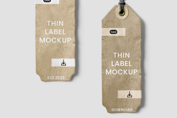 Front Sight of 2 Thin Paper Tag Mockups