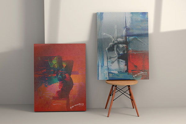 Front Sight of 2 Wall Art Vertical Canvases Mockup