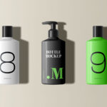 Front Sight of 3 Big Bottles Mockup