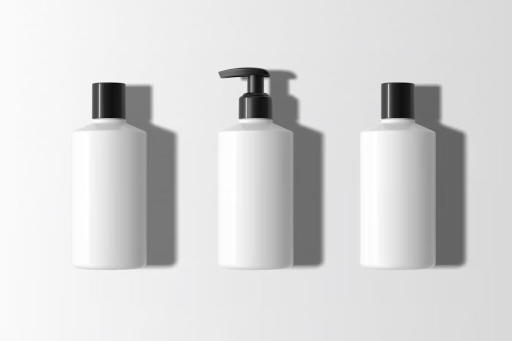 Front Sight of 3 Big Bottles Mockup
