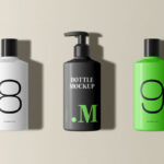 Front Sight of 3 Big Bottles Mockup